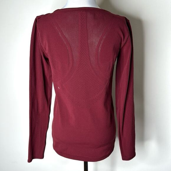 Lululemon Deep Rouge Reveal Long Sleeve Tee - Picture 3 of 10